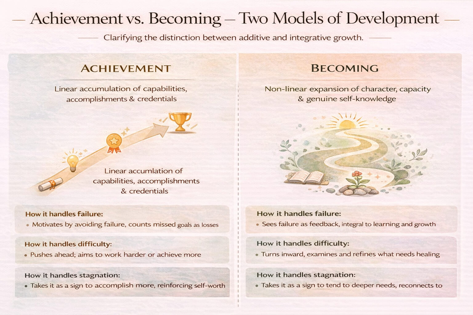 achievement vs becoming - two models of development