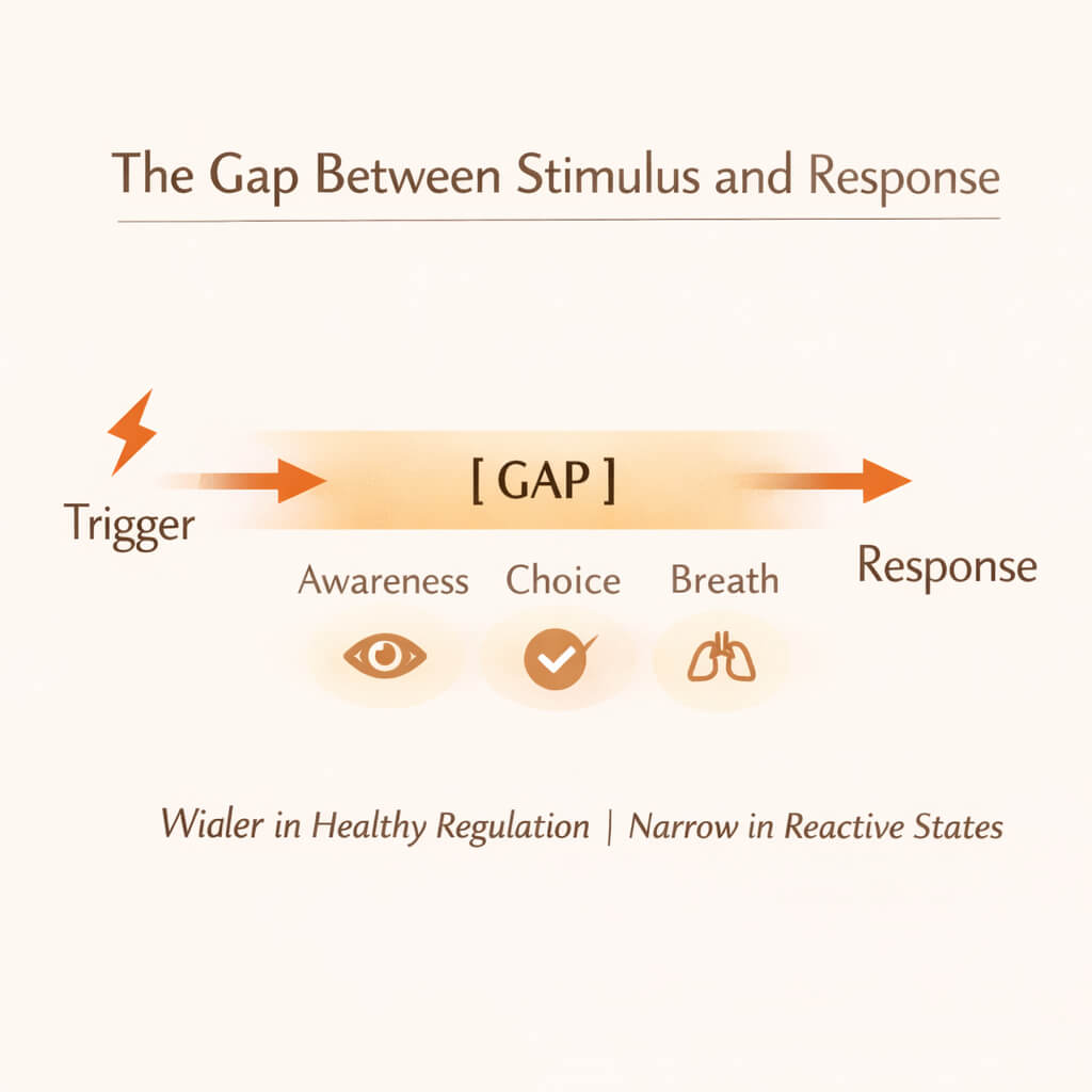 gap between stimulus and response
