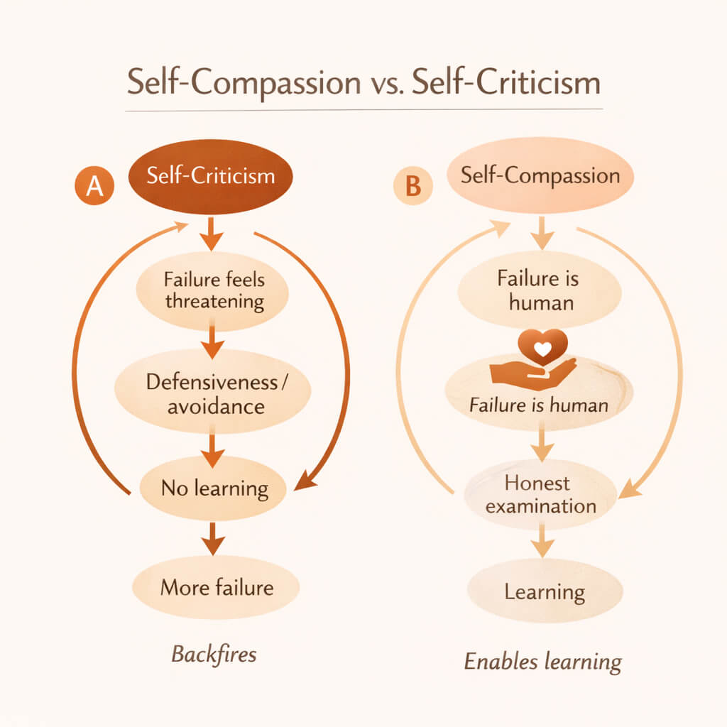self-compassion vs self-criticism loop
