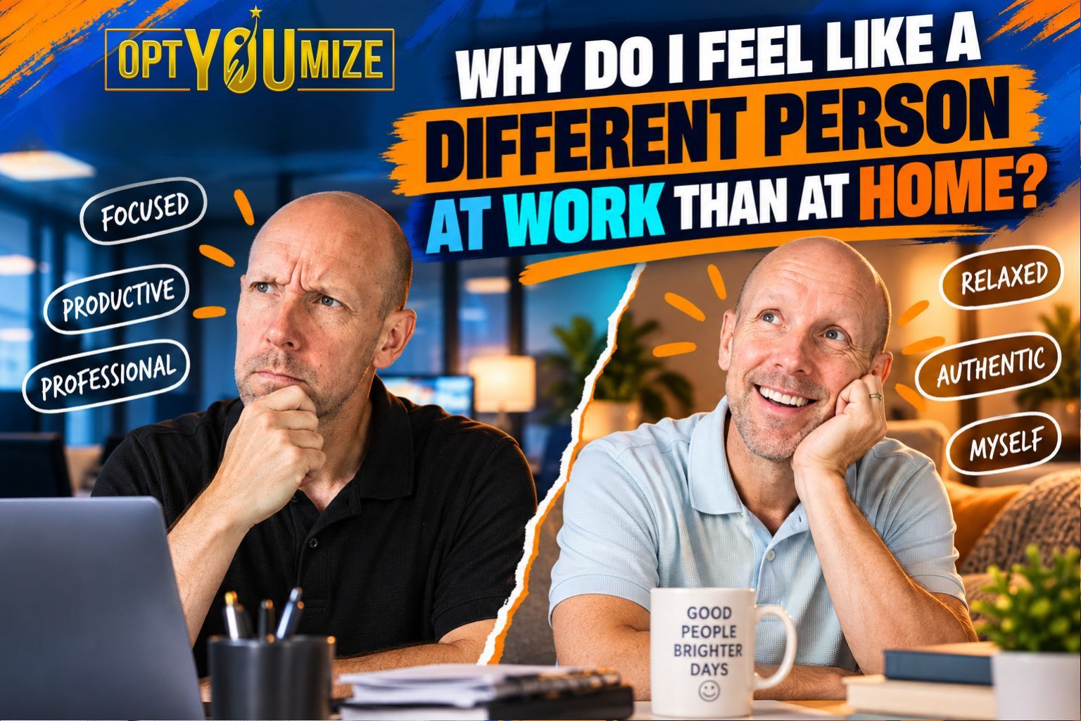 different person work and home